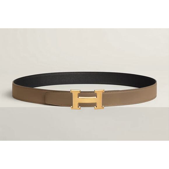 Hermes H Belt Buckle & Reversible Leather Strap 32 mm Safari/Noir 90 CM - Picture 2 of 10
